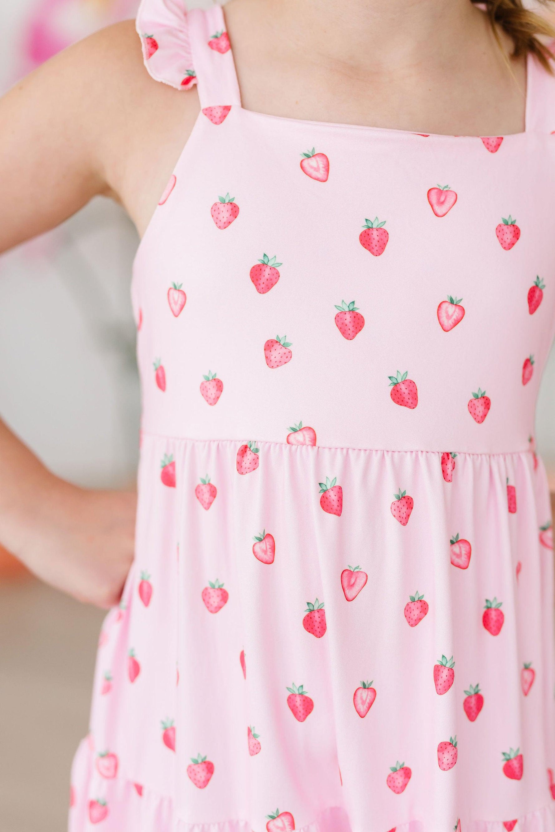 Sweet Strawberries Ruffle Maxi Dress - Image 4