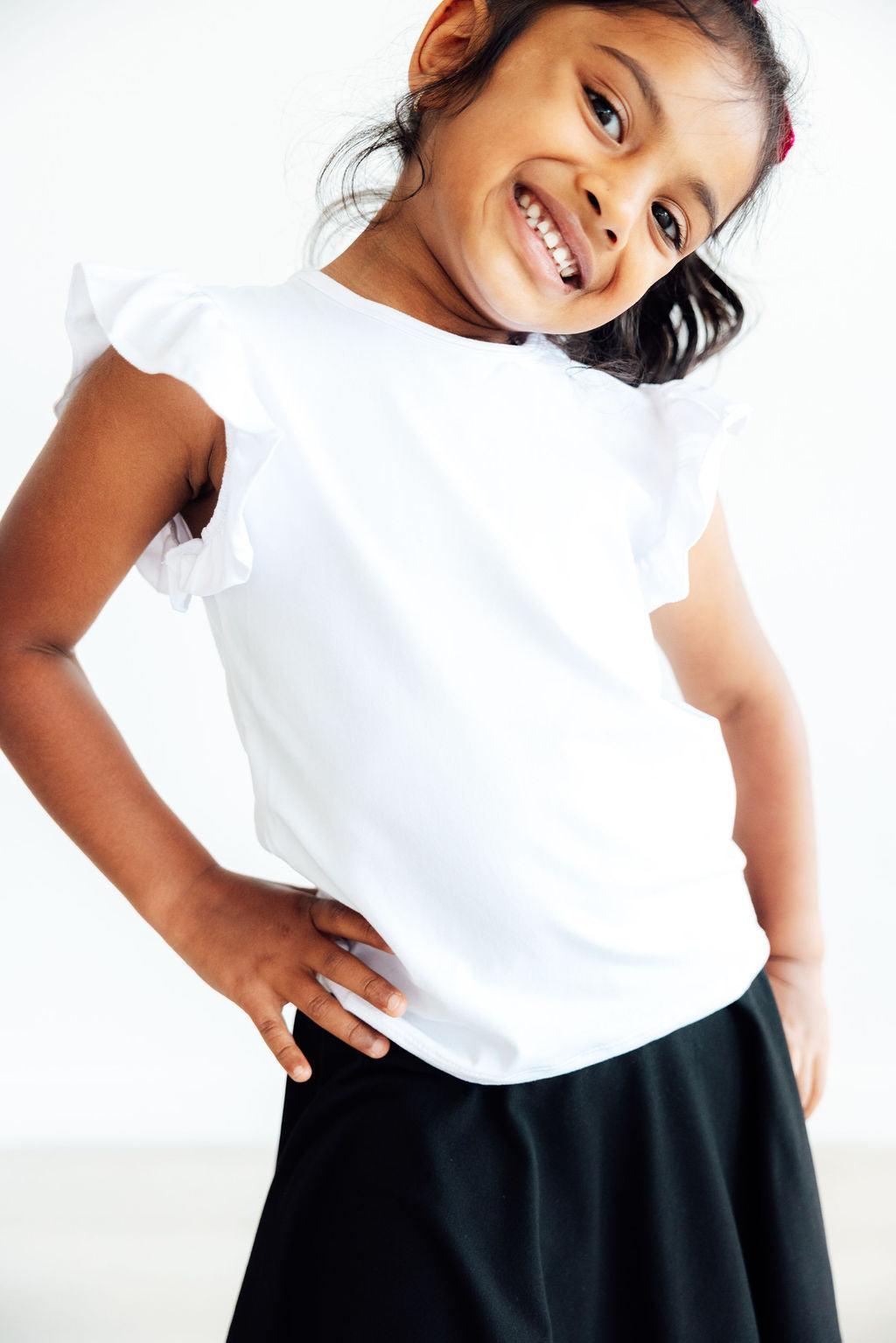 White S/S Ruffle Tee - Image 2