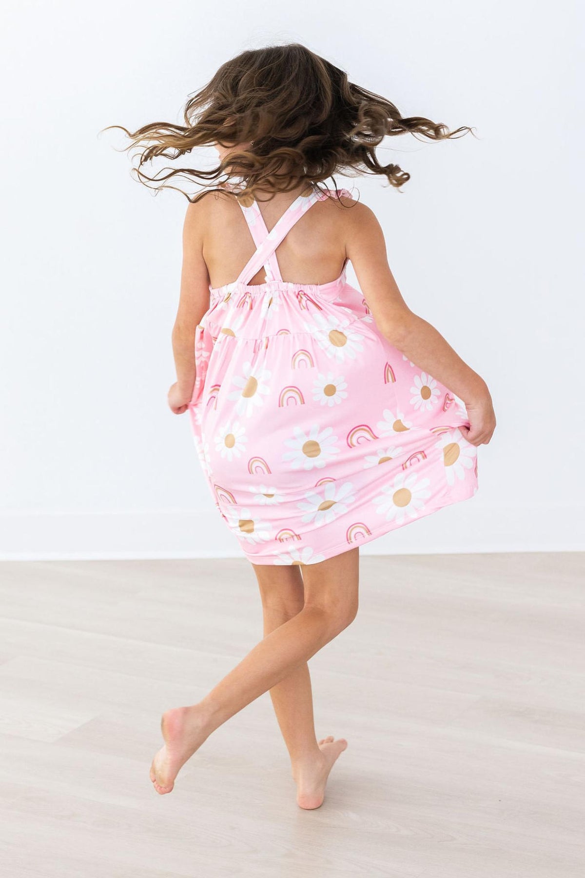You are My Sunshine Ruffle Cross Back Dress - Image 3