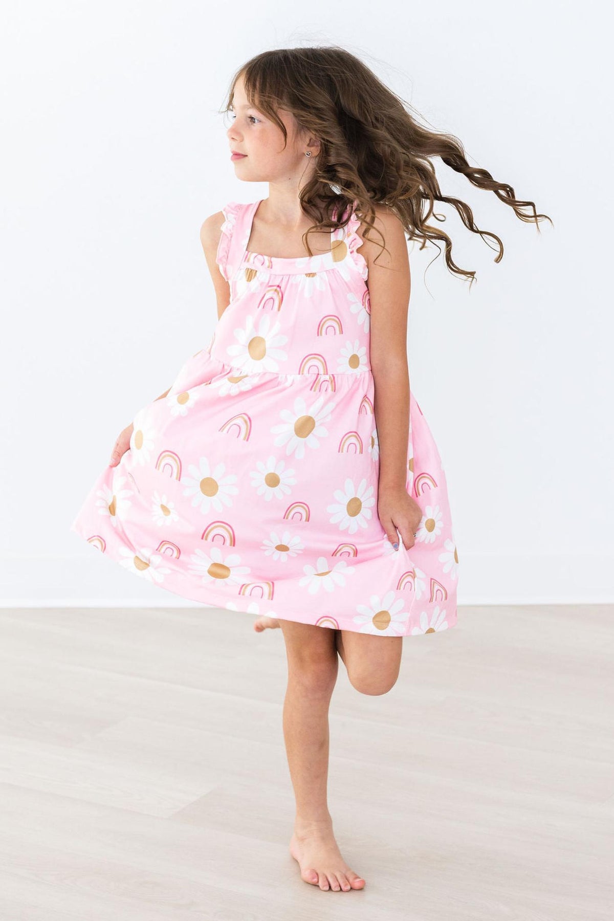You are My Sunshine Ruffle Cross Back Dress - Image 4