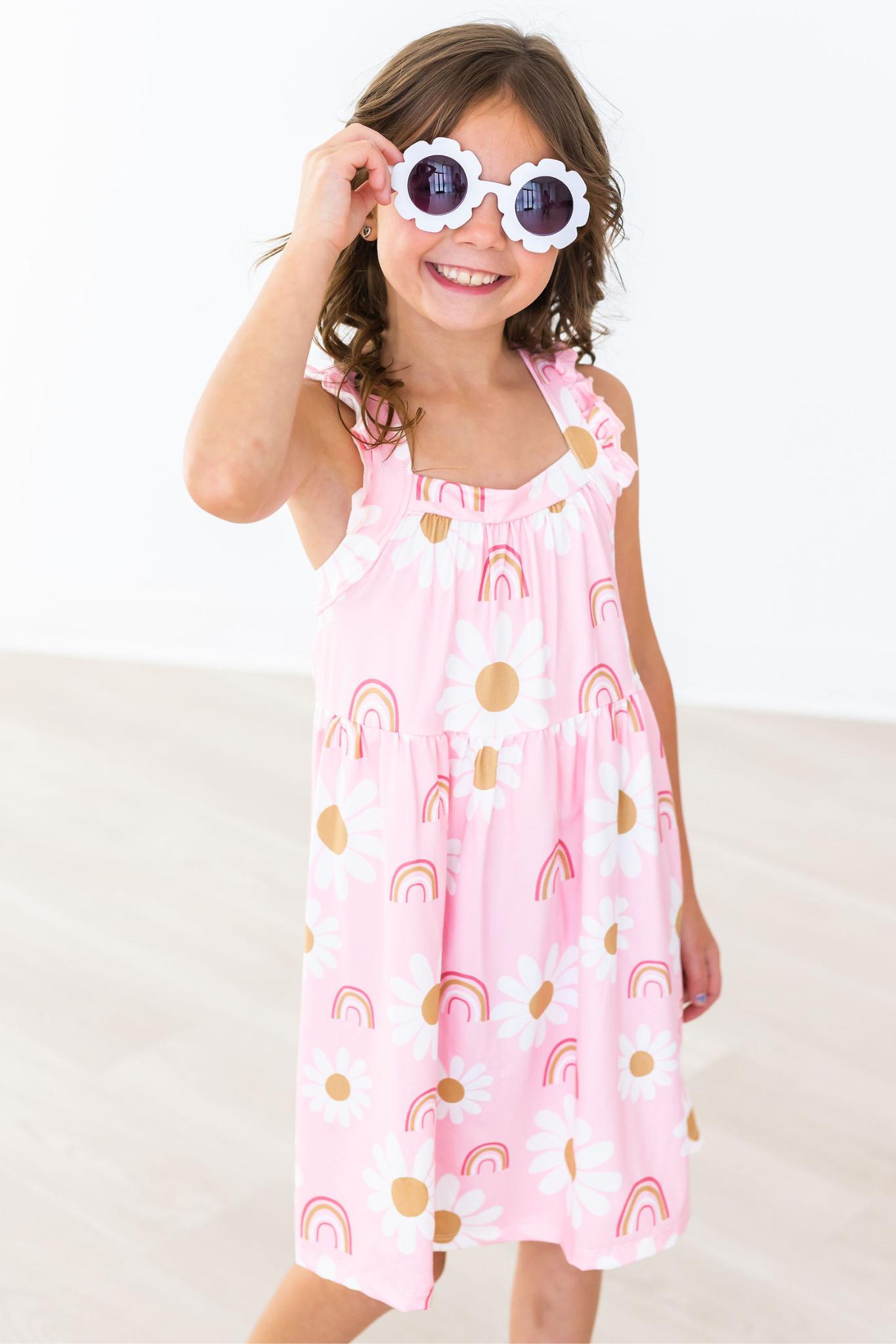 You are My Sunshine Ruffle Cross Back Dress - Image 2