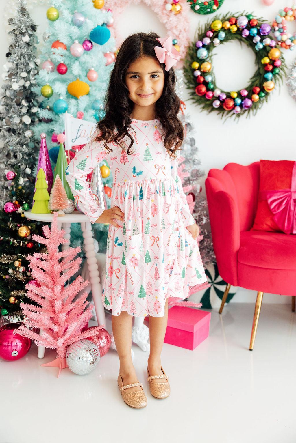 Very Merry L/S Pocket Twirl Dress - Image 2