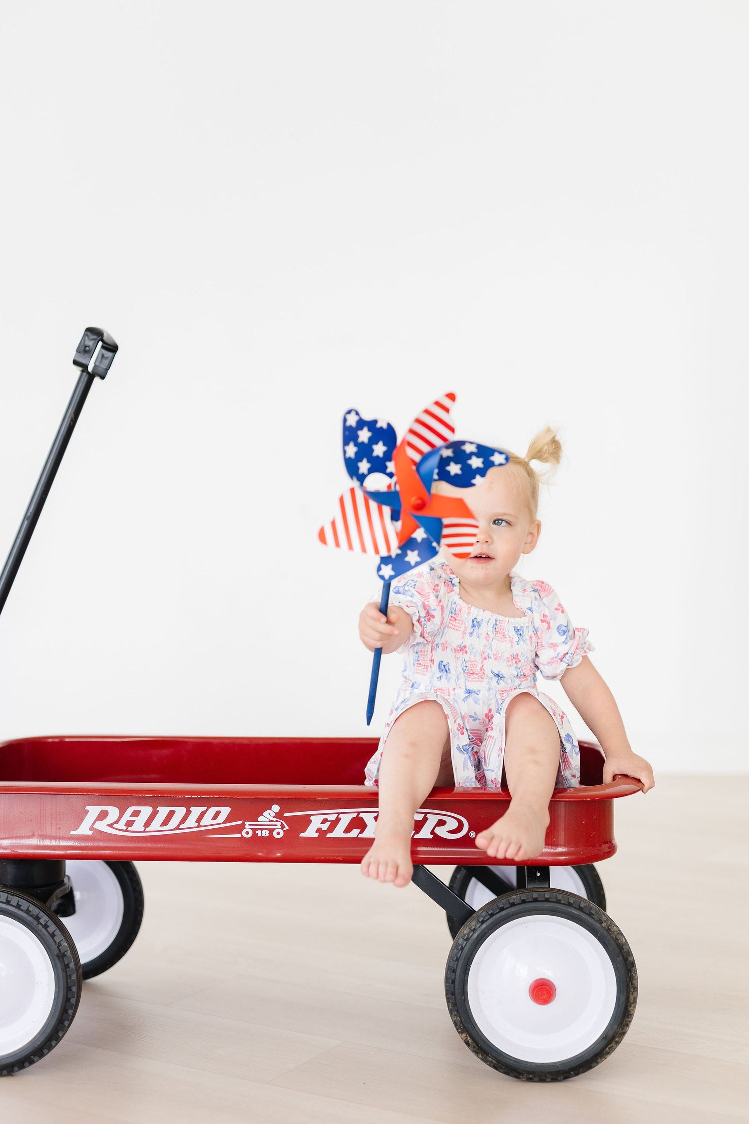Vintage Flags Smocked Ruffle Dress - Image 2