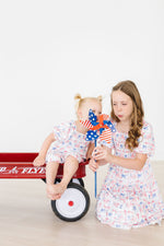 Vintage Flags Smocked Ruffle Dress - Image 4