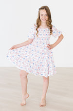Vintage Flags Smocked Ruffle Dress - Image 7