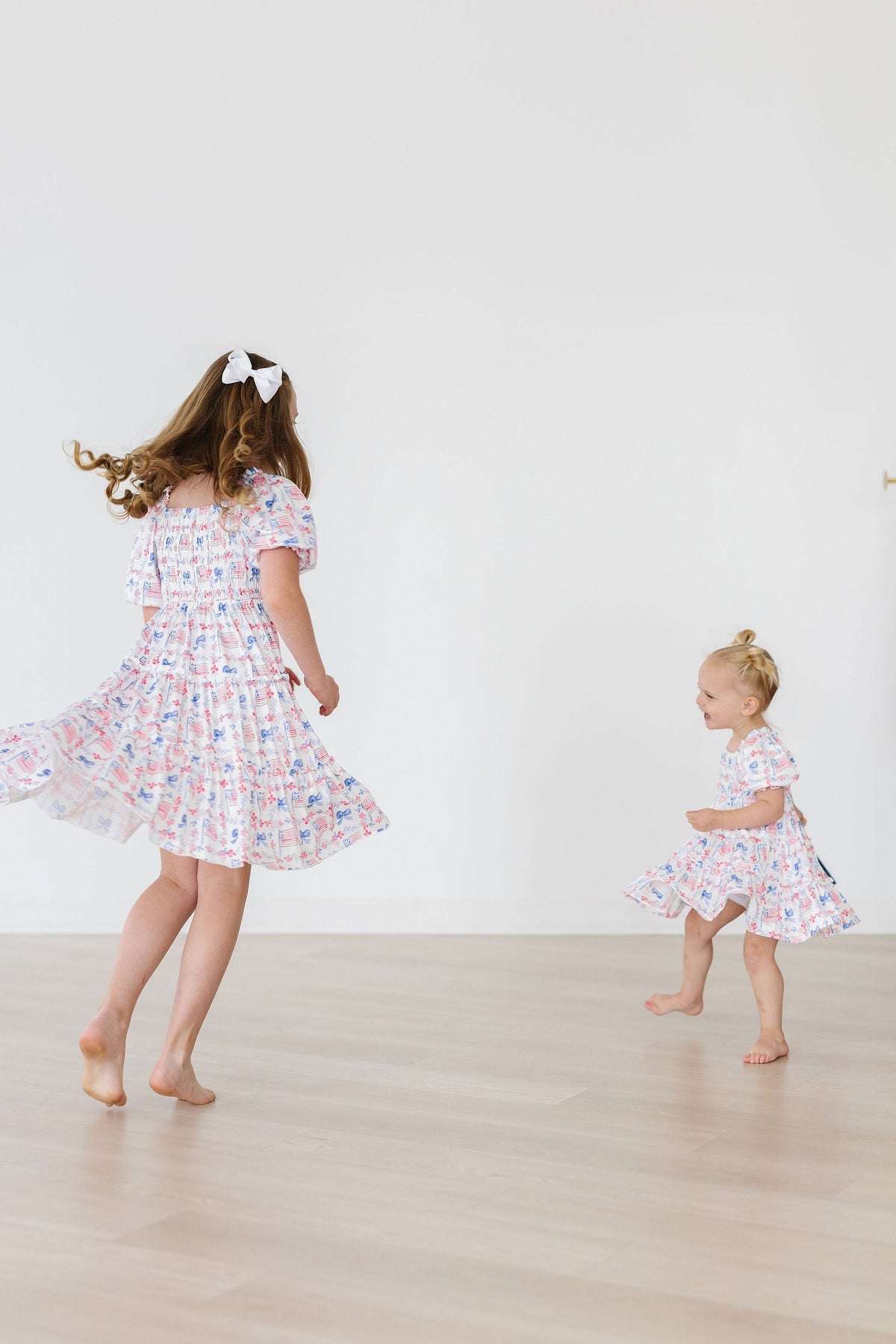 Vintage Flags Smocked Ruffle Dress - Image 8