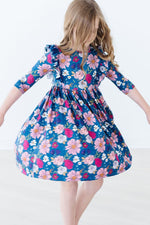 Vintage Garden 3/4 Sleeve Ruffle Twirl Dress - Image 2