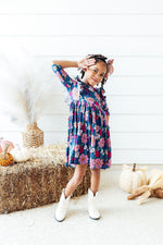 Vintage Garden 3/4 Sleeve Ruffle Twirl Dress - Image 7