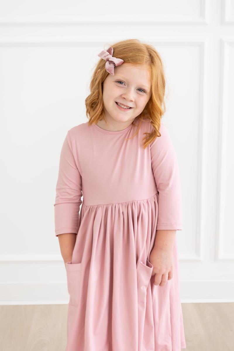 Vintage Pink 3/4 Sleeve Pocket Twirl Dress - Image 6