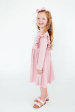 Vintage Pink L/S Ruffle Twirl Dress - Image 4