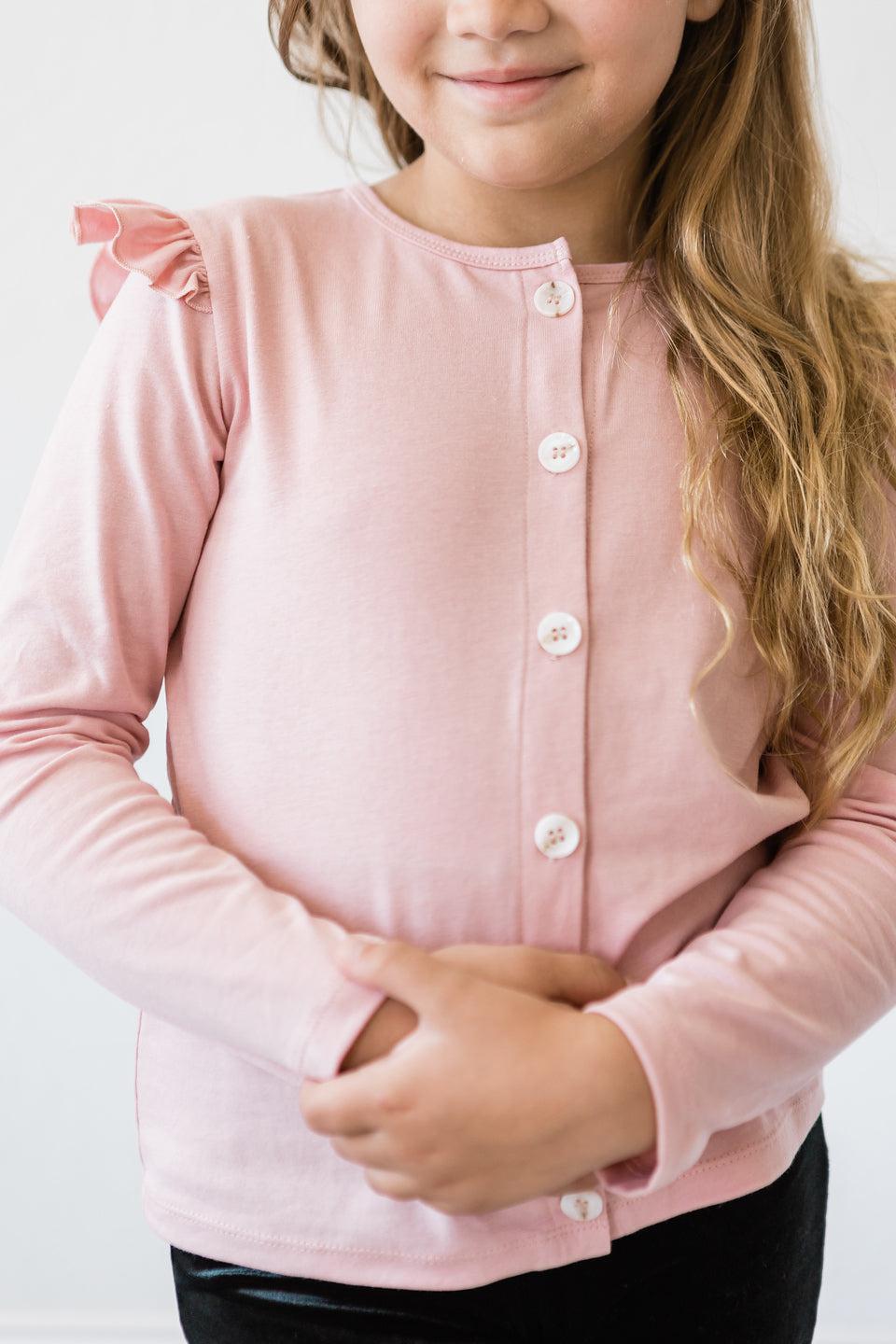 Vintage Pink Ruffle Cardigan - Image 3