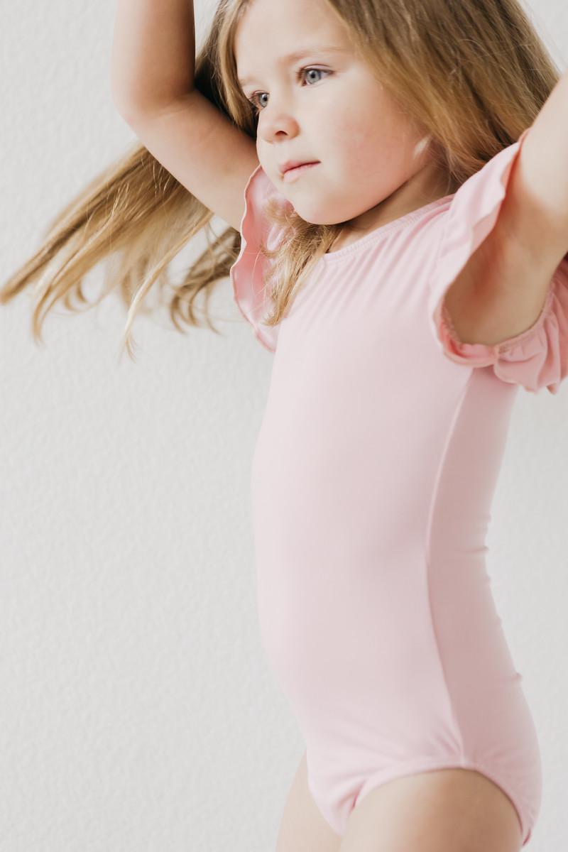 Vintage Pink S/S Flutter Sleeve Leotard - Image 3