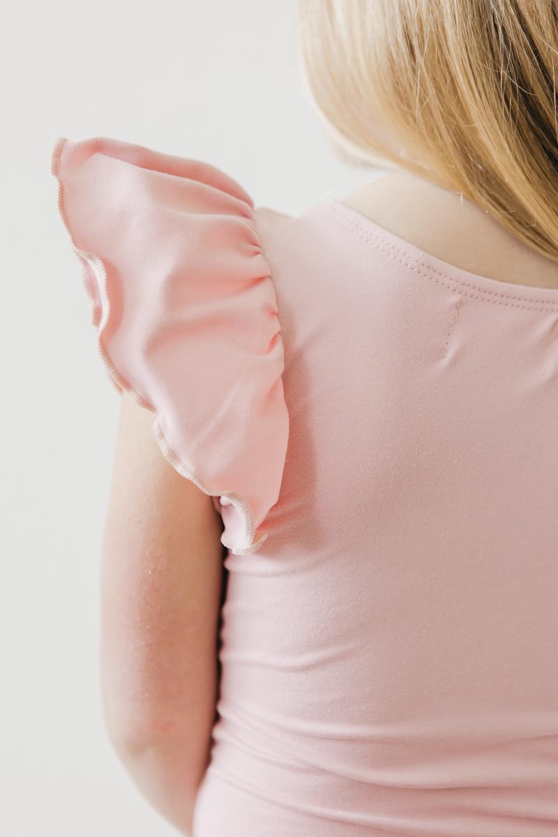 Vintage Pink S/S Flutter Sleeve Leotard - Image 4