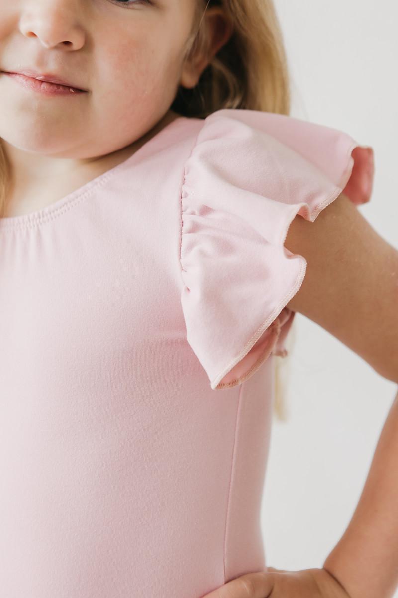 Vintage Pink S/S Flutter Sleeve Leotard - Image 5