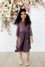 Vintage Violet 3/4 Sleeve Pocket Twirl Dress - Image 2