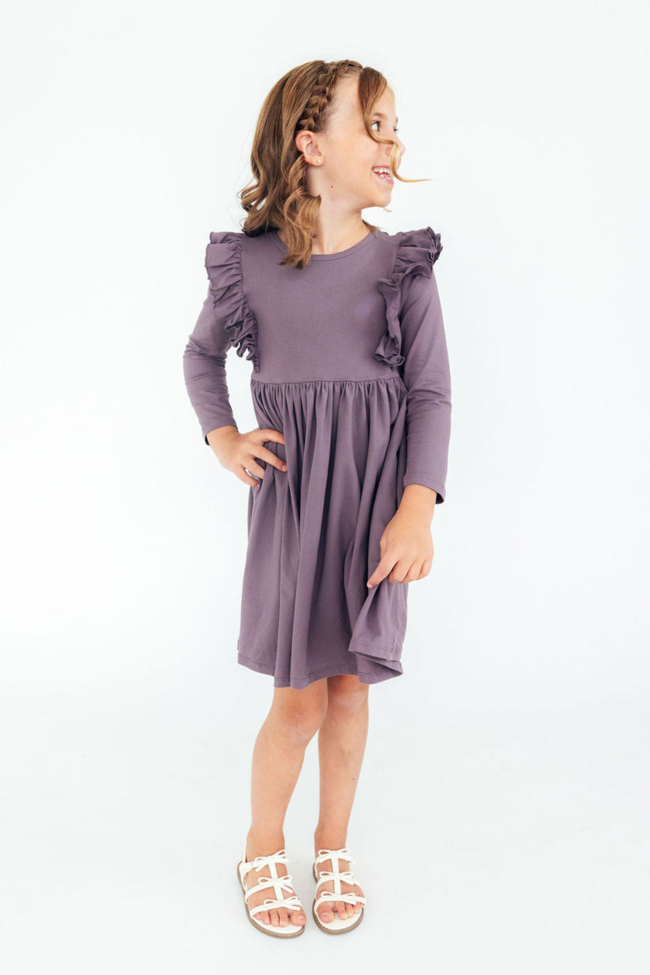 Vintage Violet L/S Ruffle Twirl Dress - Image 3
