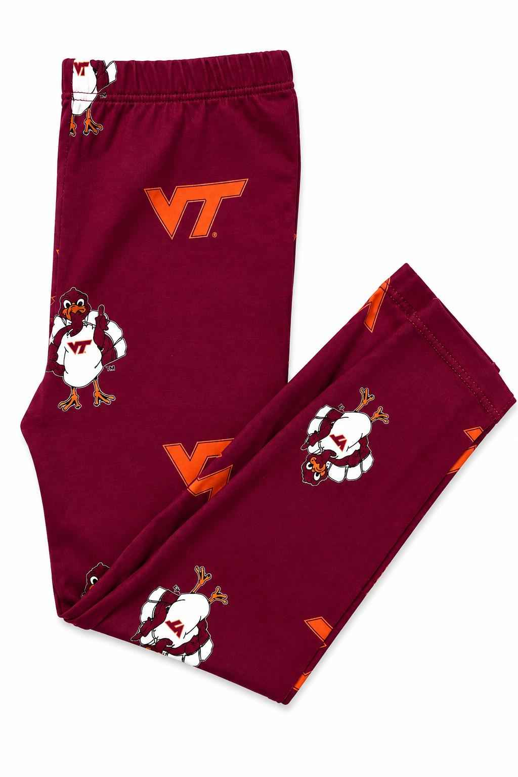 Virginia Tech Maroon Hokie Leggings