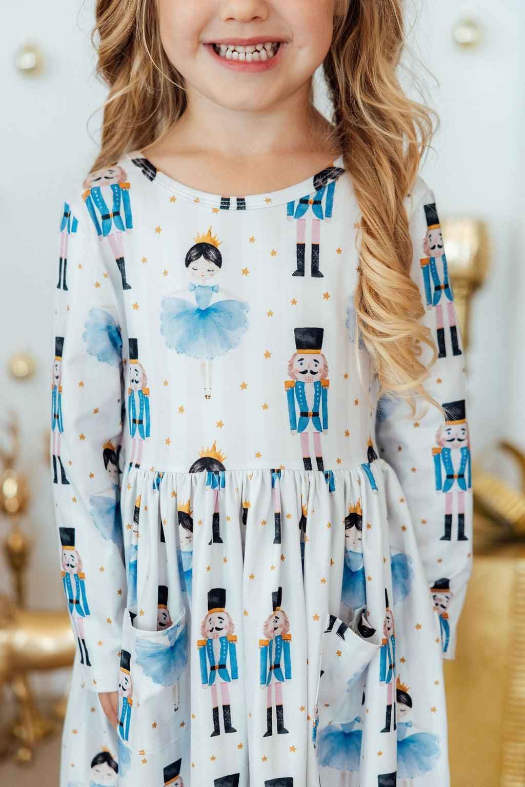 Waltz of the Snowflakes L/S Pocket Twirl Dress
