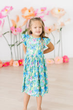 Watercolor Butterflies Flutter Sleeve Twirl Dress - Image 6