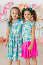 Watercolor Butterflies S/S Ruffle Tee - Image 2