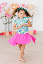 Watercolor Butterflies S/S Ruffle Tee - Image 3