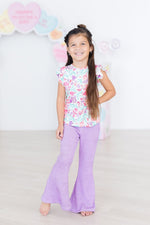 Watercolor Hearts S/S Ruffle Tee - Image 4