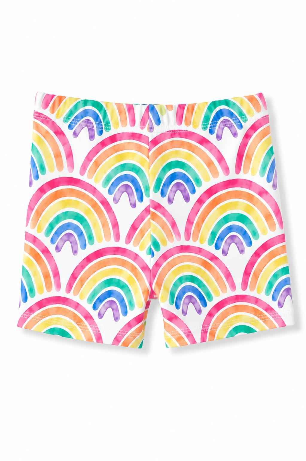 Watercolor Rainbows Twirl Shorts