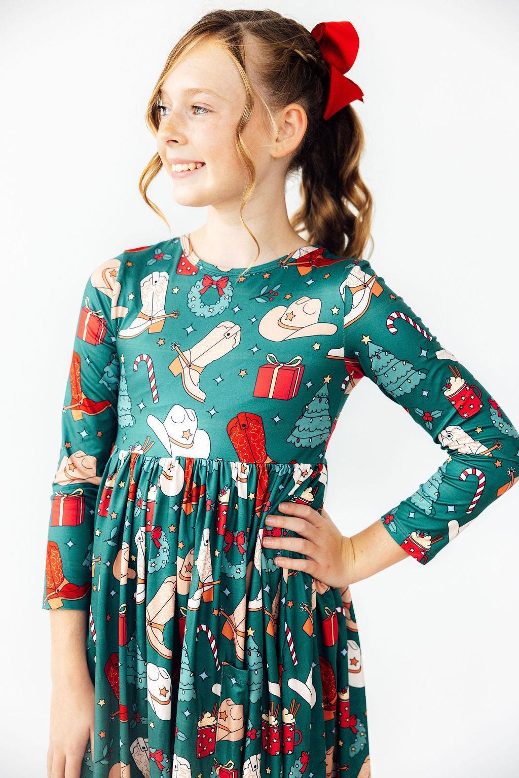 Western Wonderland L/S Pocket Twirl Dress - Image 6