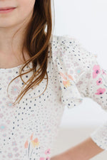 Whimsical Wildflowers L/S Flutter Sleeve Leotard - Image 3