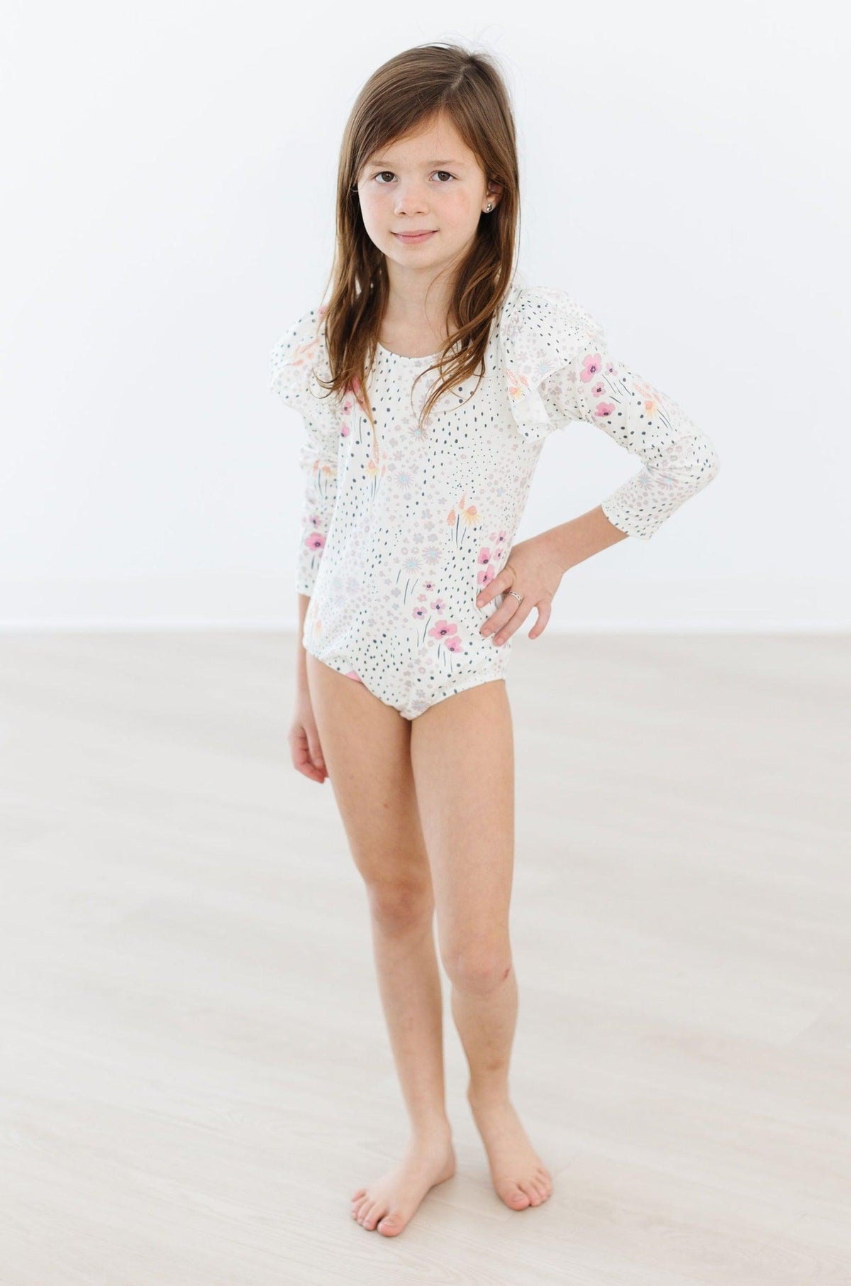 Whimsical Wildflowers L/S Flutter Sleeve Leotard - Image 4