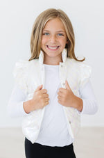 White Checker Puffer Vest - Image 7