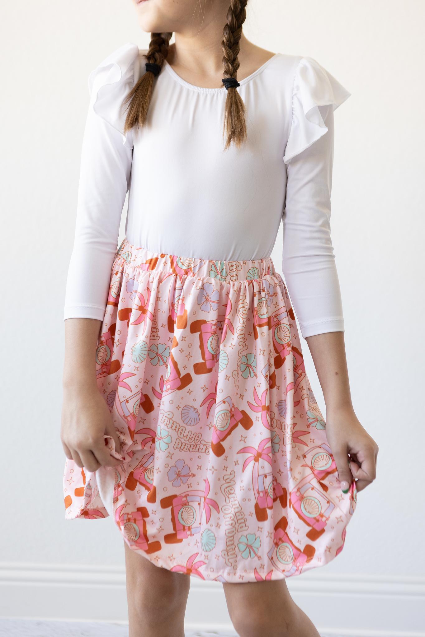 White L/S Flutter Sleeve Leotard - Image 2