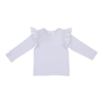 White L/S Ruffle Tee - Image 3