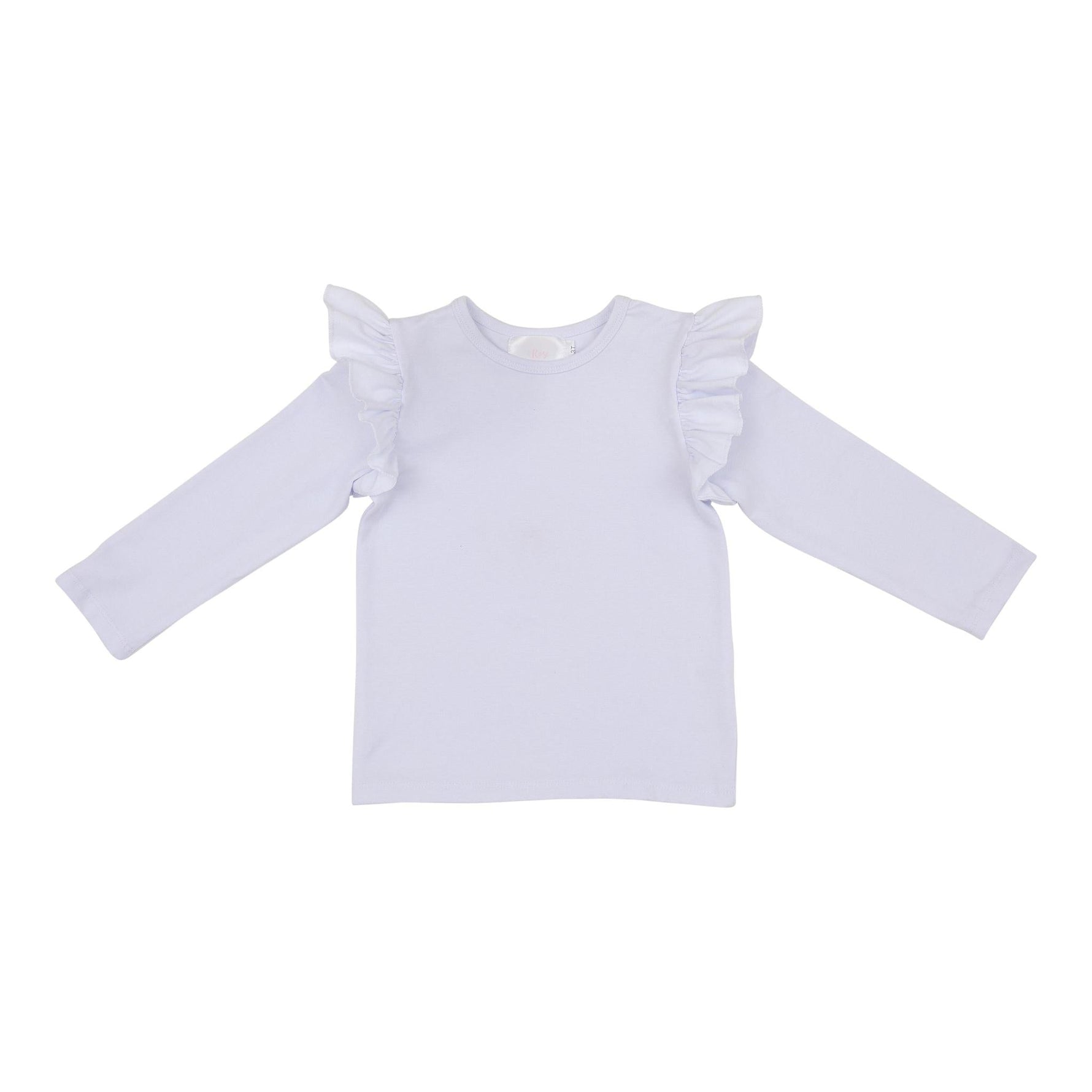 White L/S Ruffle Tee - Image 3