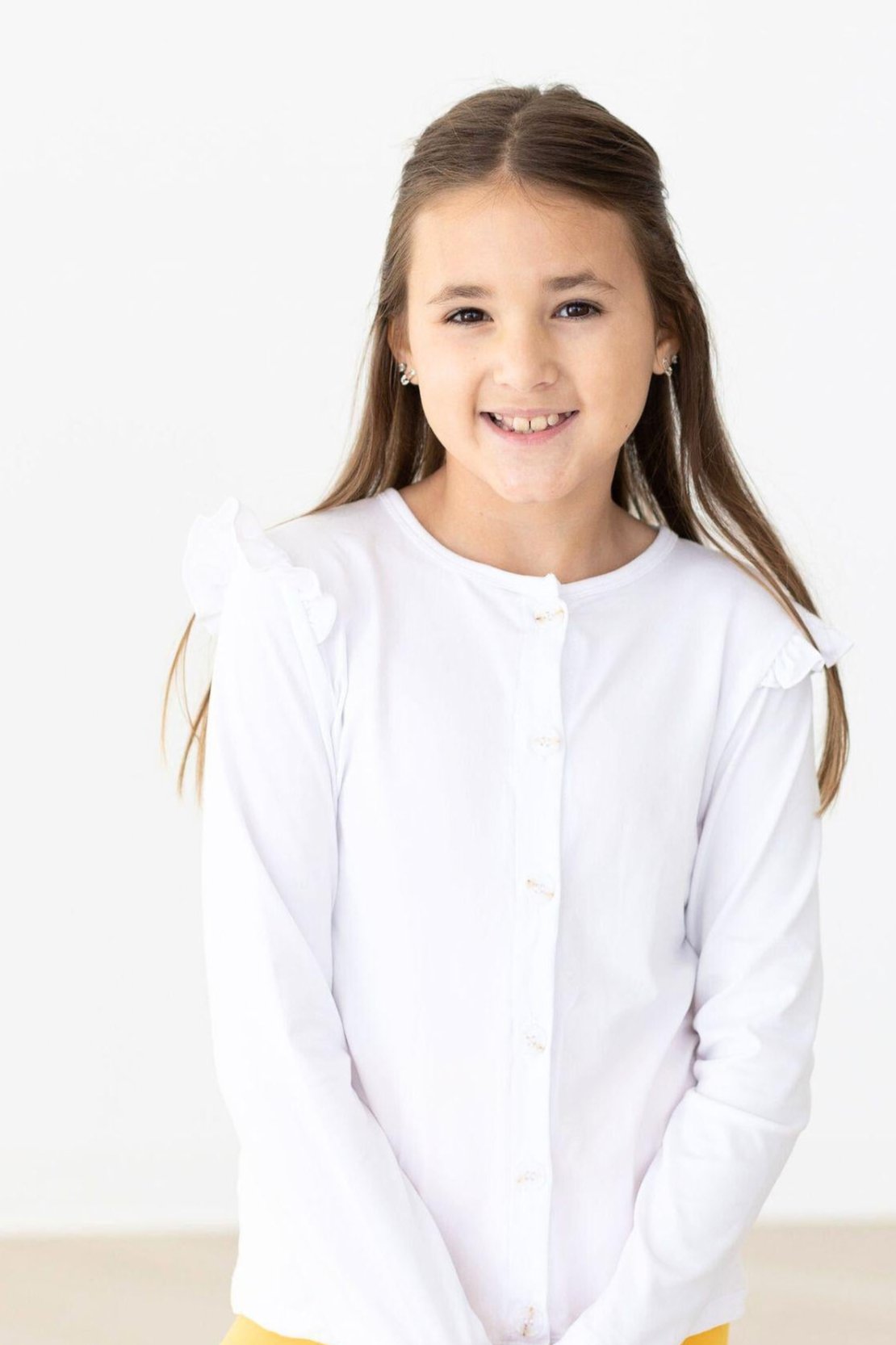 White Ruffle Cardigan - Image 2