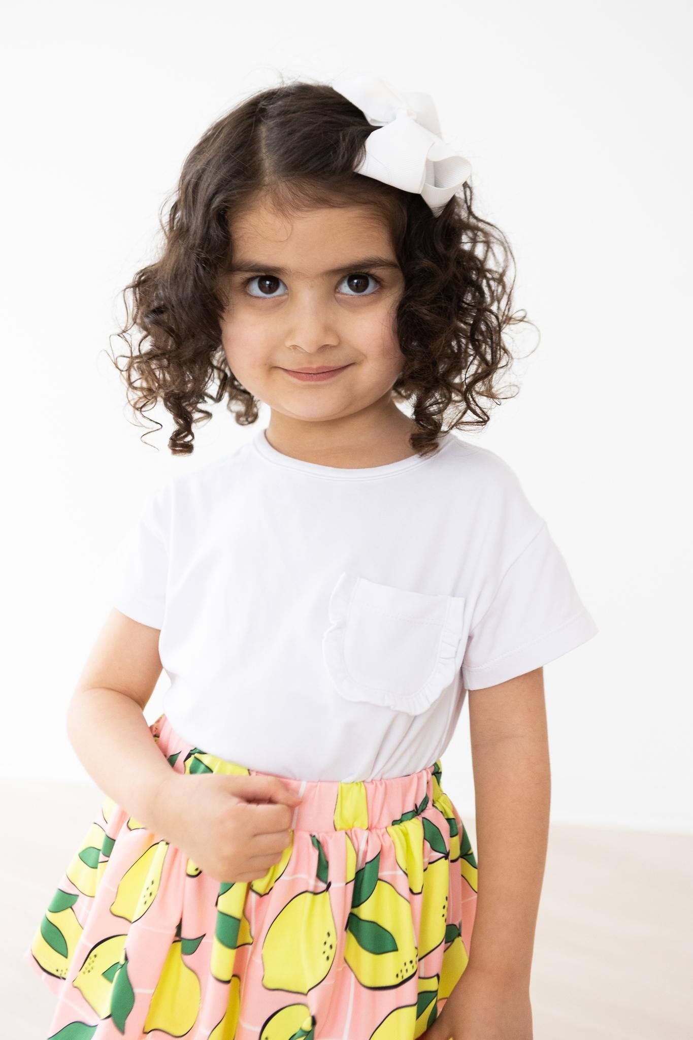 White Ruffle Pocket Tee - Image 5