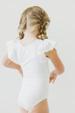 White S/S Flutter Sleeve Leotard - Image 4
