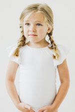 White S/S Flutter Sleeve Leotard - Image 5
