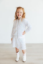 White Velvet Sequin Twirl Skort - Image 3