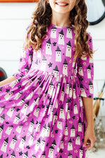 Witches Boo 3/4 Sleeve Pocket Twirl Dress - Image 4