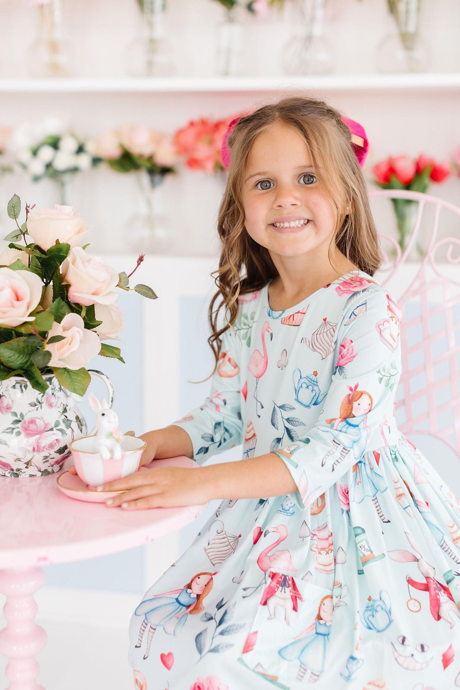 Wonderland 3/4 Sleeve Pocket Twirl Dress - Image 4