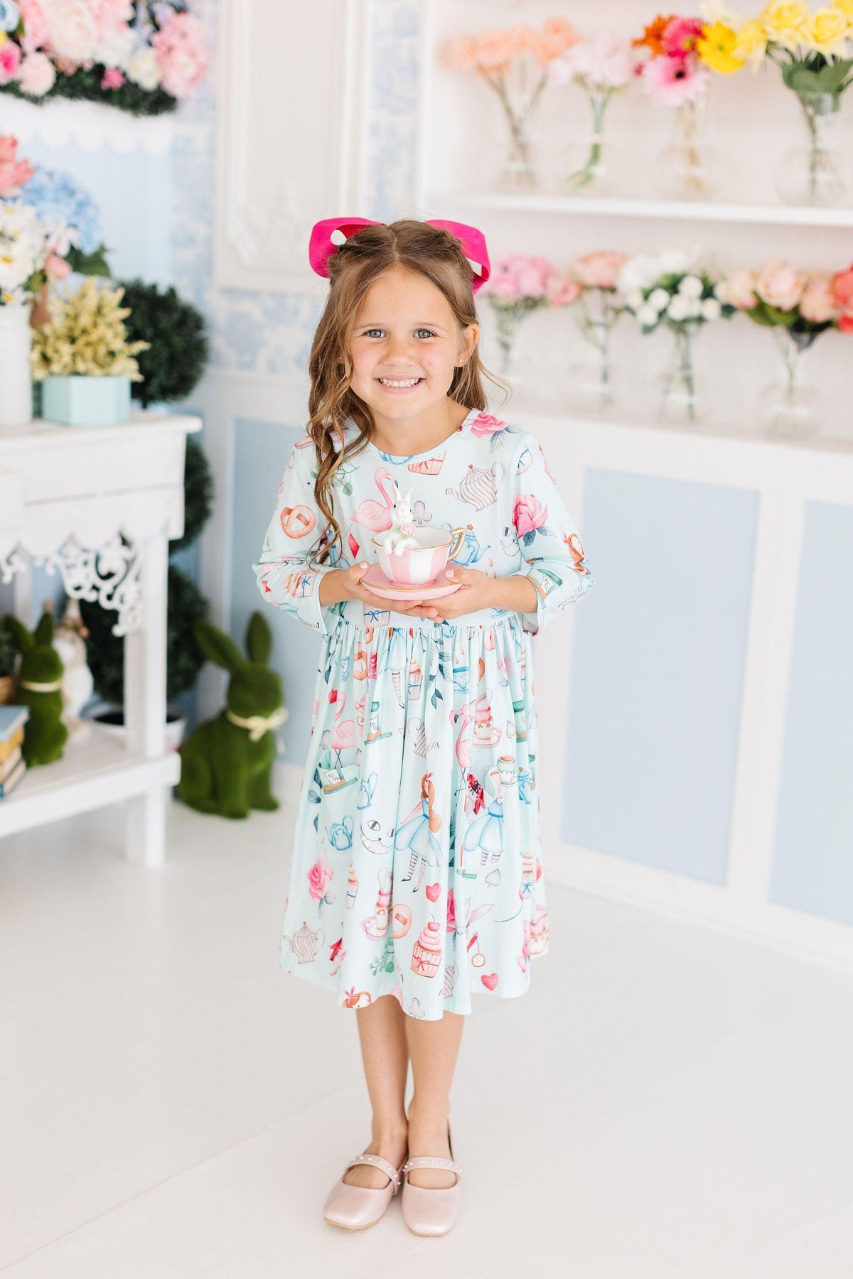 Wonderland 3/4 Sleeve Pocket Twirl Dress - Image 5
