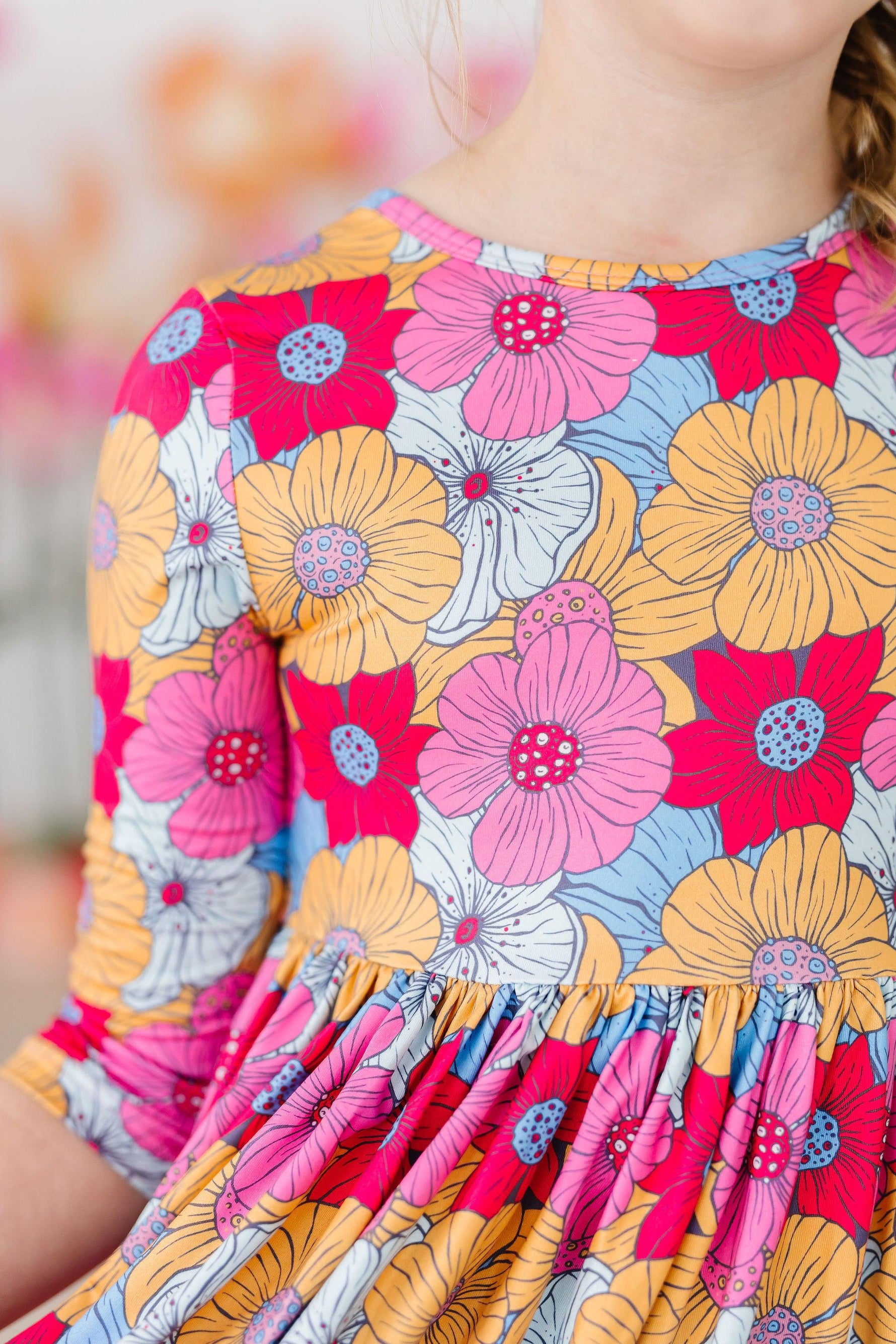 Wonderland Floral 3/4 Sleeve Pocket Twirl Dress - Image 2