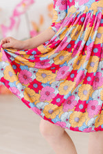Wonderland Floral 3/4 Sleeve Pocket Twirl Dress - Image 5