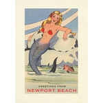 Vintage Lined Notebook Greetings from Newport Beach - Paperback