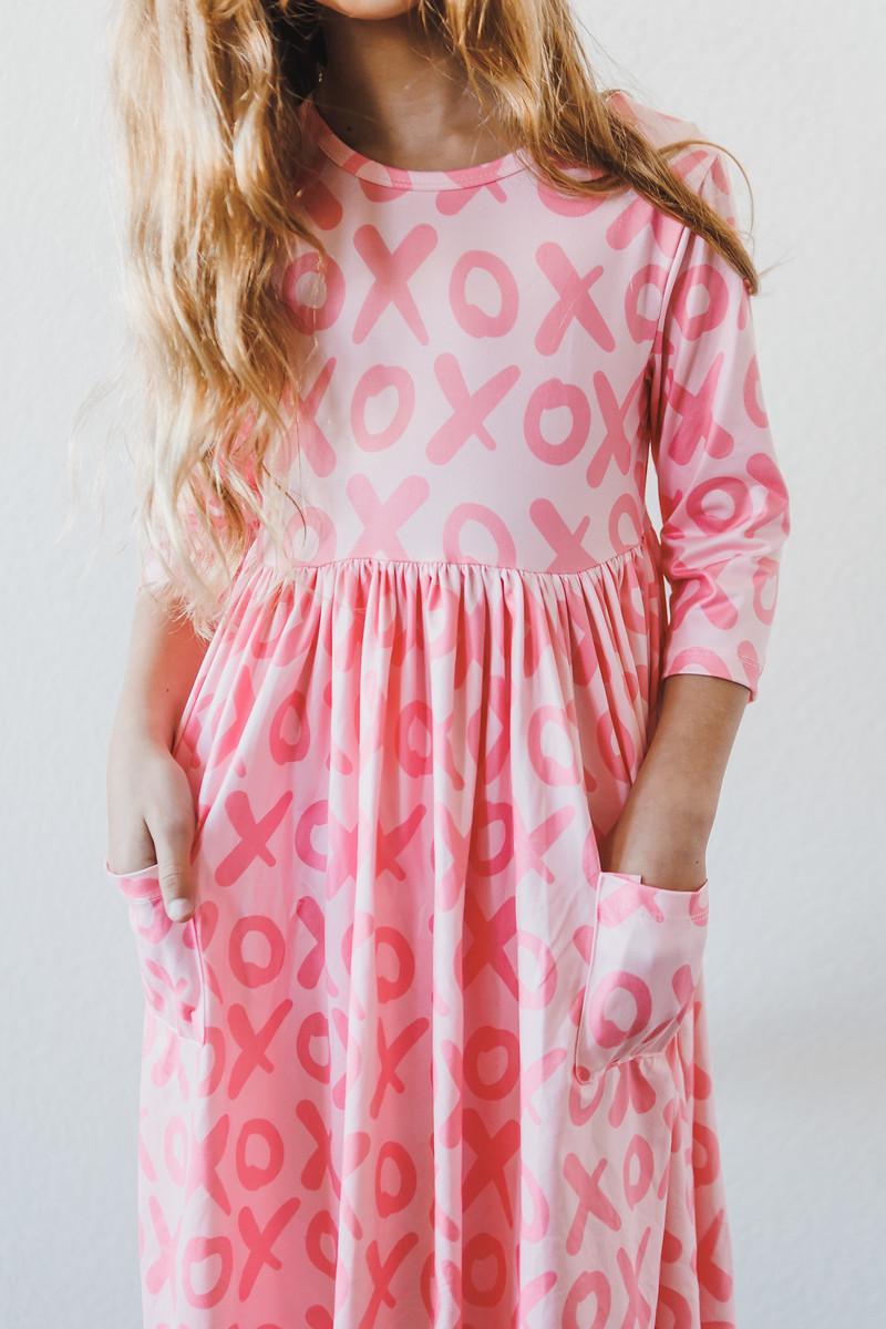 XOXO 3/4 Sleeve Pocket Twirl Dress - Image 3