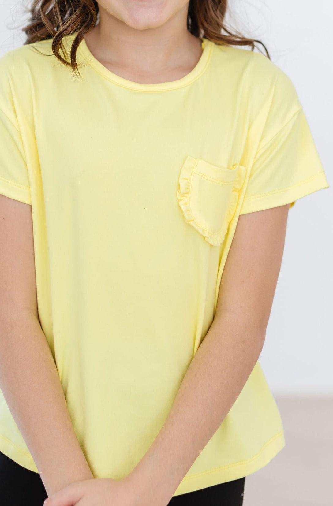 Yellow Ruffle Pocket Tee - Image 2