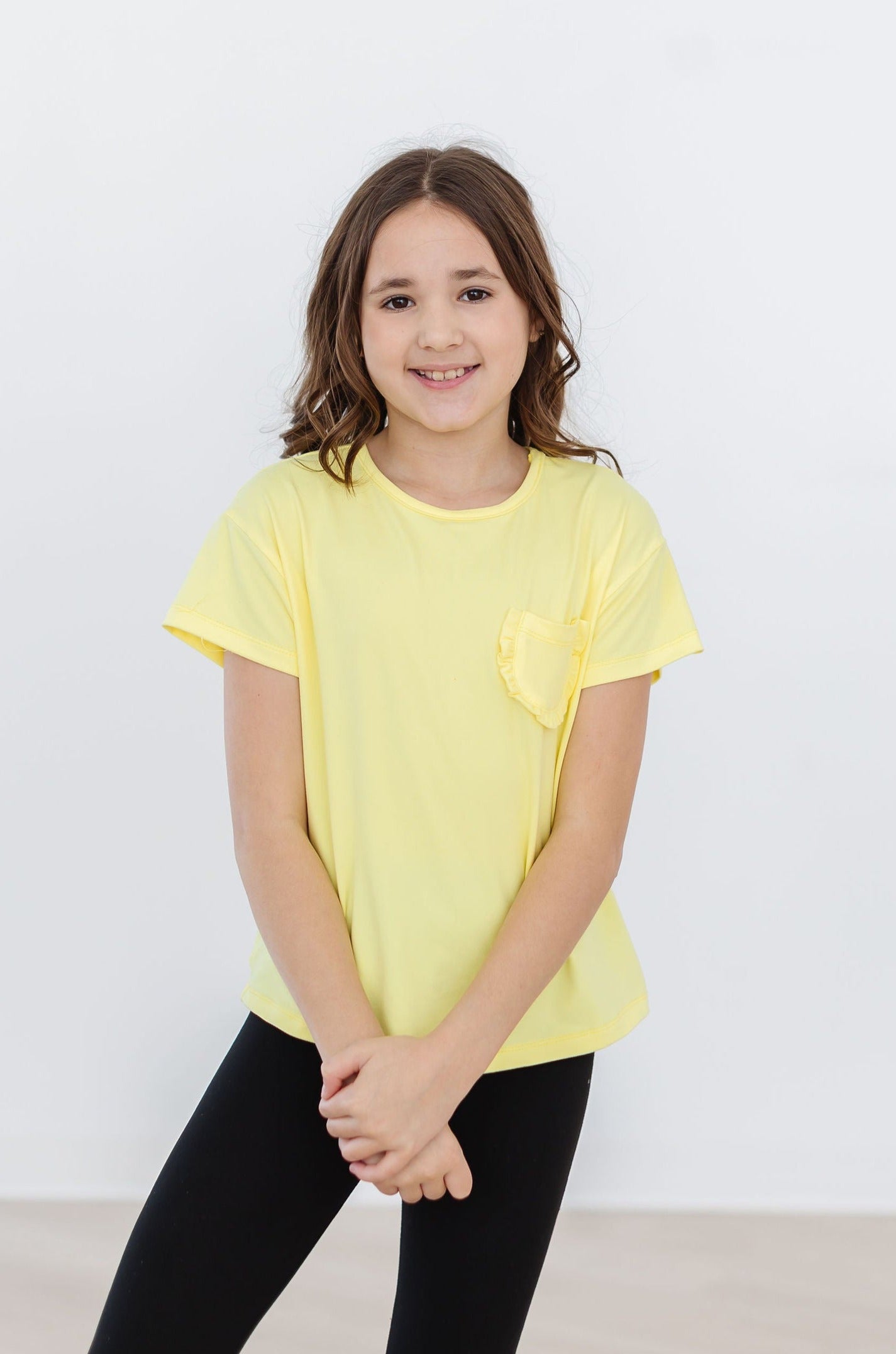 Yellow Ruffle Pocket Tee - Image 3