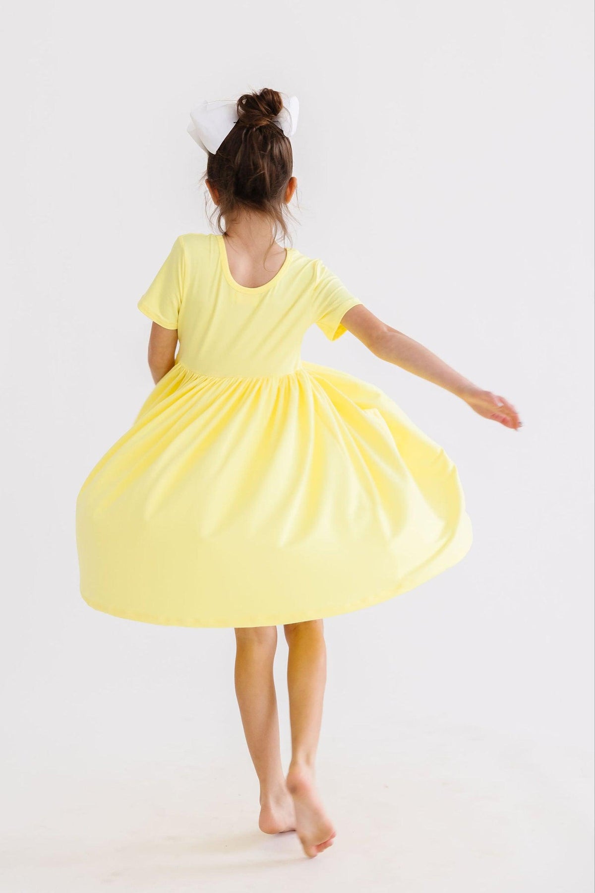 Yellow S/S Pocket Twirl Dress - Image 6