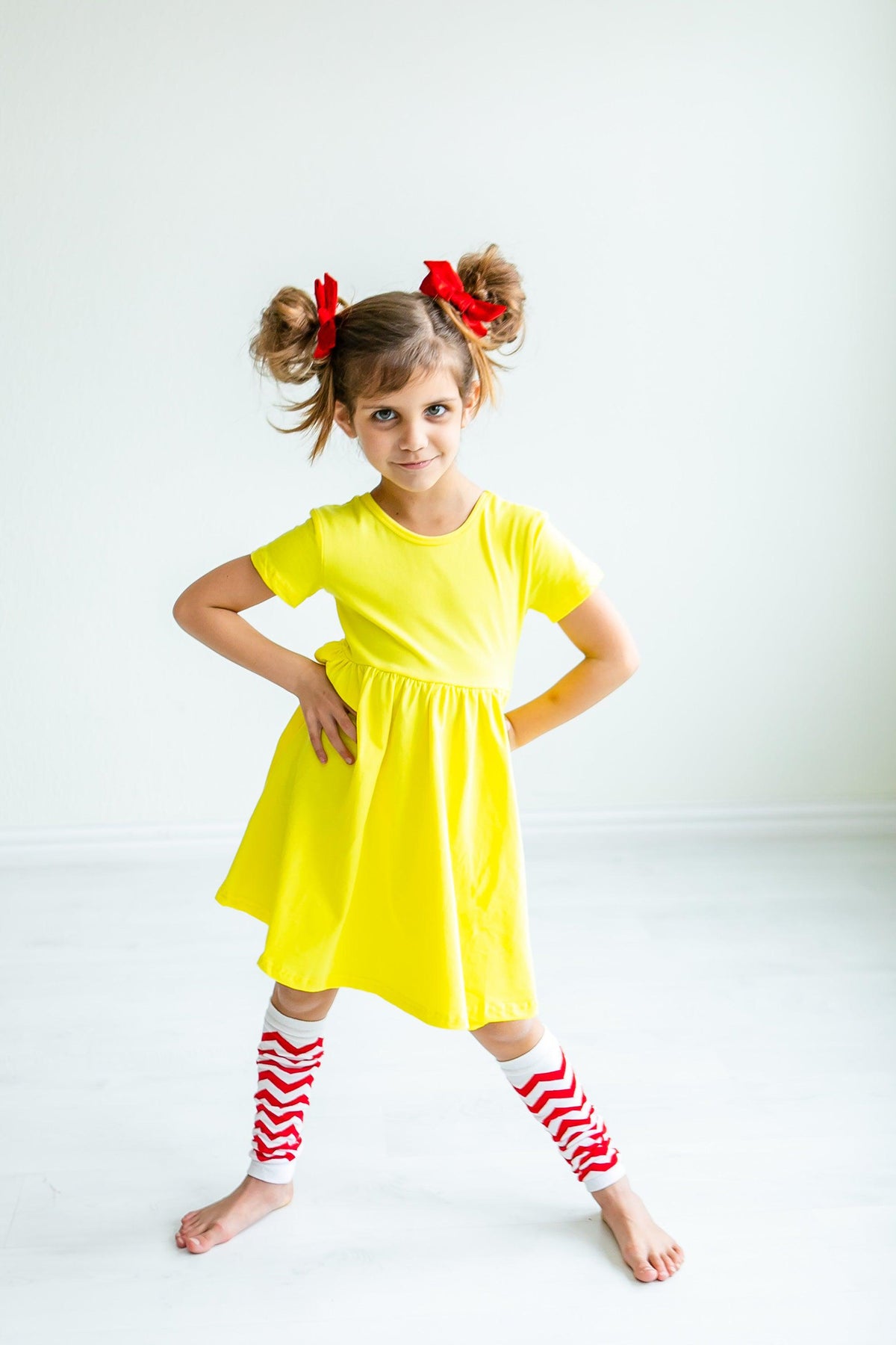 Yellow S/S Pocket Twirl Dress - Image 8
